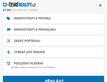 Tablet Screenshot of moravskereality.cz